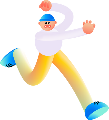 guy running and fighting back with his hands PNG, SVG