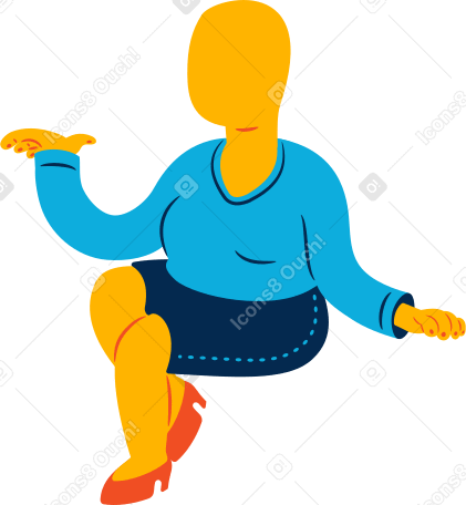 chubby woman sitting Illustration in PNG, SVG