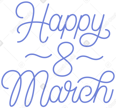 lettering happy 8 march Illustration in PNG, SVG