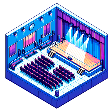 isometric pixel concert hall PNG、SVG