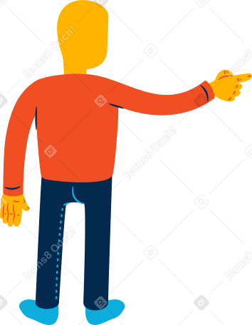 man pointing back PNG, SVG