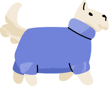 dog in a winter coat PNG, SVG
