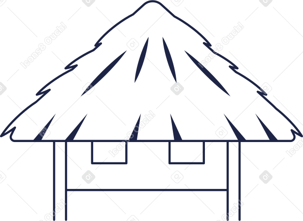 house with thatched roof PNG, SVG