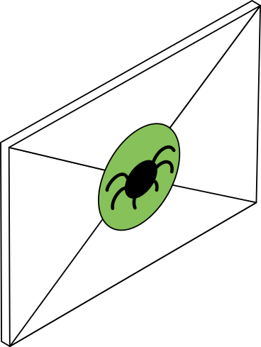 letter with a virus PNG, SVG