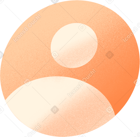 orange icon with user PNG, SVG
