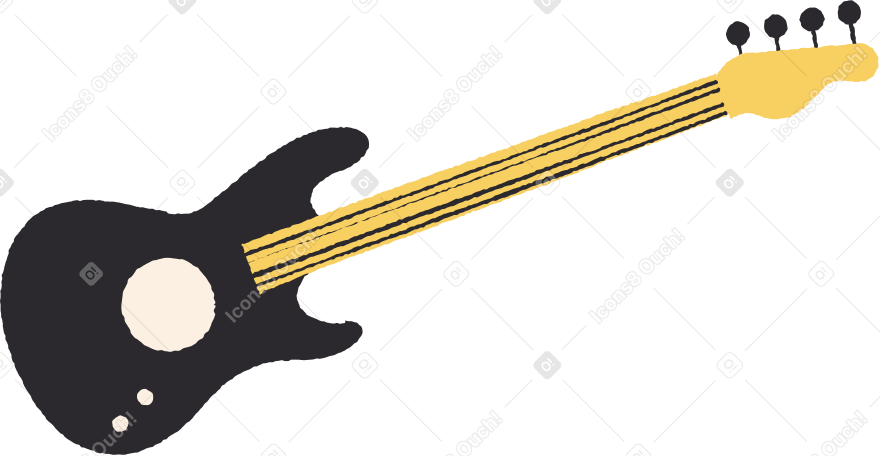 guitarra negra PNG, SVG