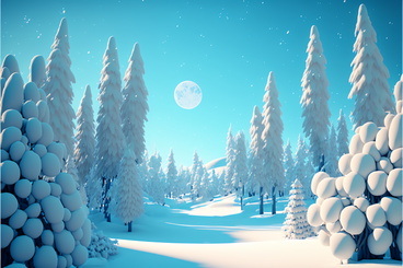 3D fantasy winter forest background PNG, SVG