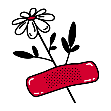 Flor colada em um band-aid PNG, SVG