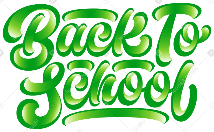 lettering back to school with gradient shadow Illustration in PNG, SVG
