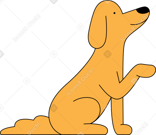 dog with raised paw PNG, SVG
