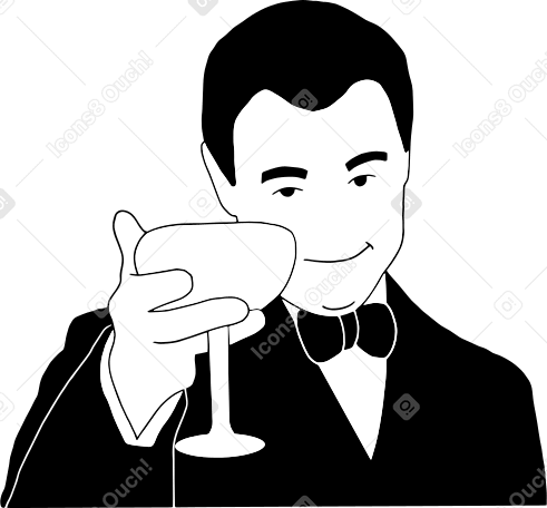 man with glass PNG, SVG