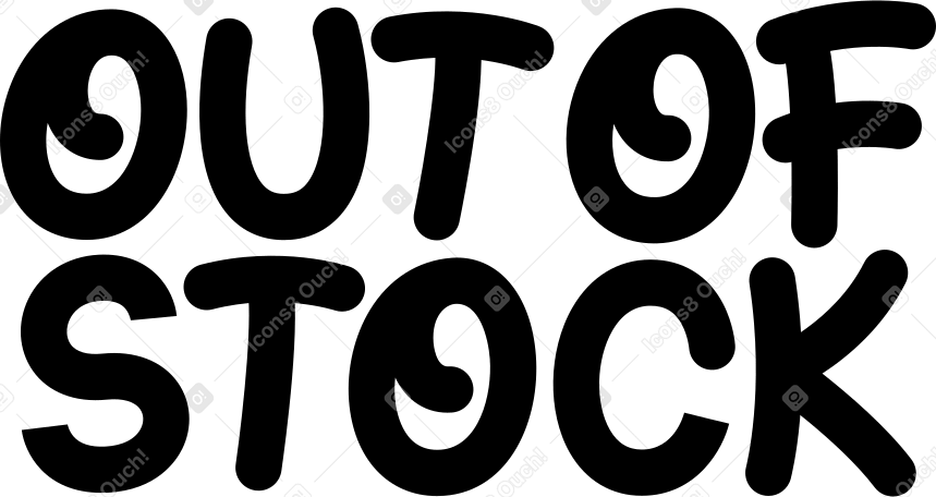 在庫切れの黒文字のレタリング PNG、SVG