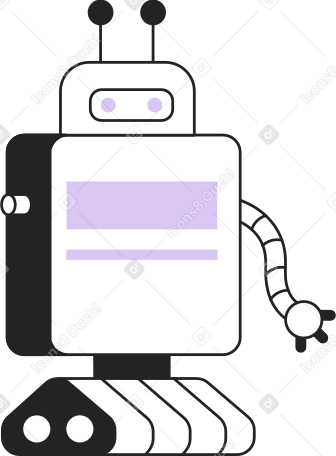 robot with one arm Illustration in PNG, SVG
