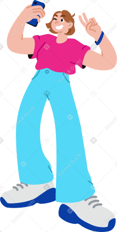 young woman taking a selfie PNG, SVG