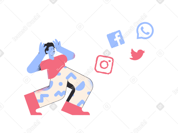 Social media Illustration in PNG, SVG