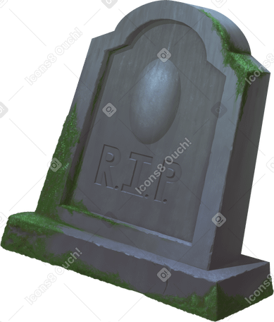 gravestone with moss PNG、SVG