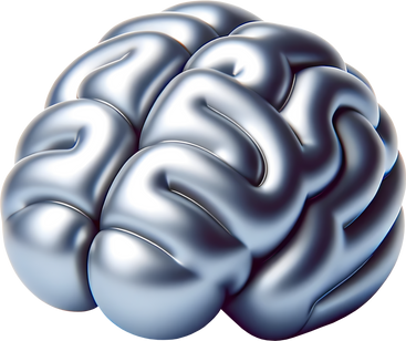 silver brain PNG, SVG