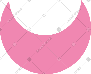 Pink crescent PNG, SVG