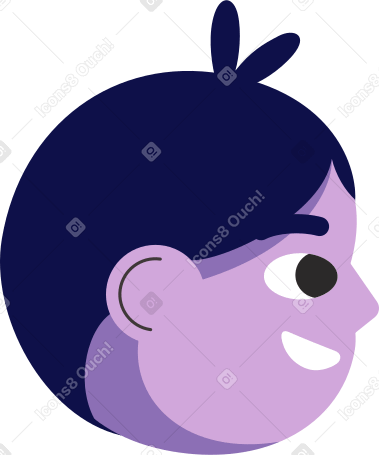 purple man's head Illustration in PNG, SVG