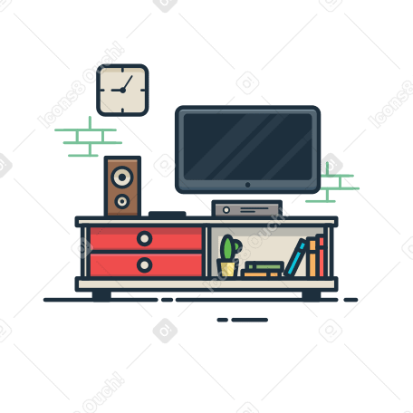 TV room Illustration in PNG, SVG
