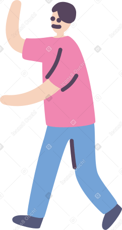 dancing man in pink t-shirt PNG, SVG