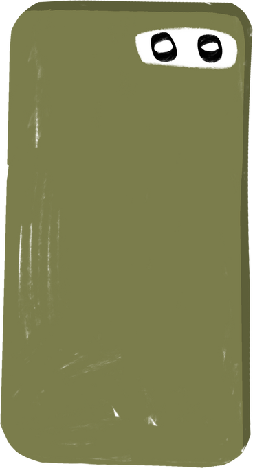 back of a green phone PNG, SVG