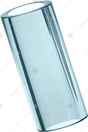 3D monochrome glass tube PNG, SVG