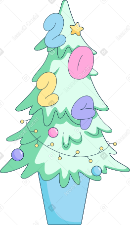 Texto vinte e vinte e quatro letras em uma árvore de natal PNG, SVG