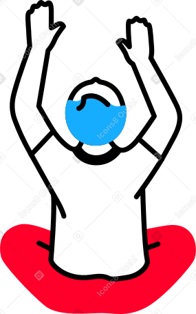 man sitting back with hands up Illustration in PNG, SVG