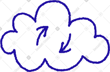 Cloud with loading sign PNG, SVG