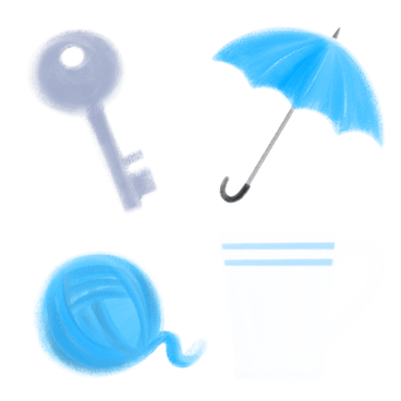 Серые и синие предметы в PNG, SVG