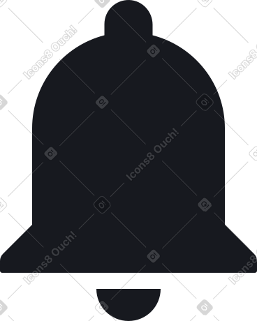 Black flat bell PNG, SVG