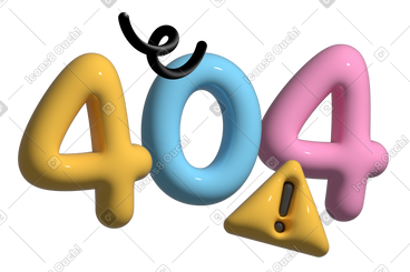 错误 404，页面未找到，3d 字母 PNG, SVG