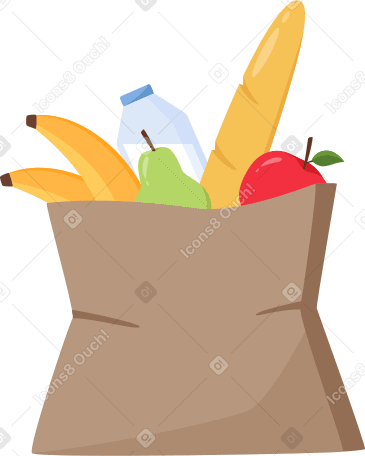 grocery bag Illustration in PNG, SVG
