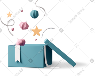 Open present new year PNG, SVG