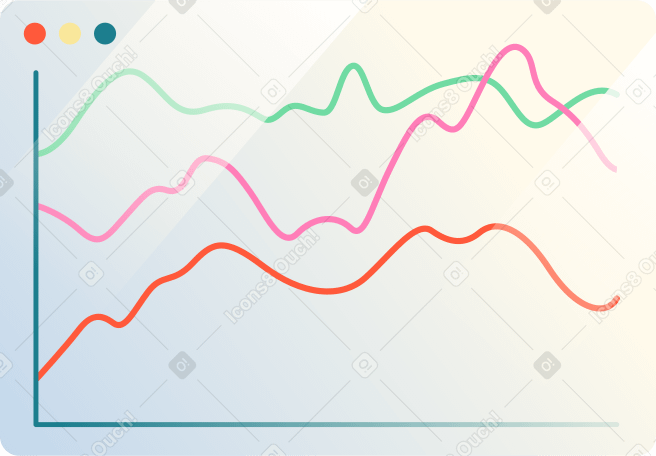 graph with three curves Illustration in PNG, SVG