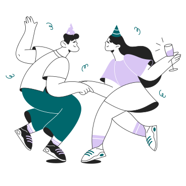 Man and girl dancing at a party PNG, SVG