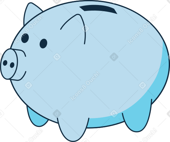 blue piggy bank PNG、SVG