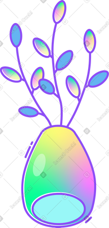 插着柳树的花瓶 PNG, SVG