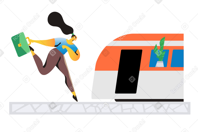 Miss the train Illustration in PNG, SVG