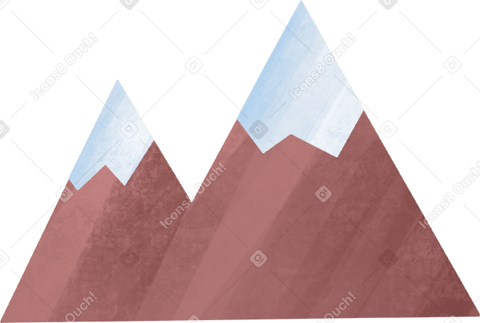 two mountains with snowy peaks PNG, SVG