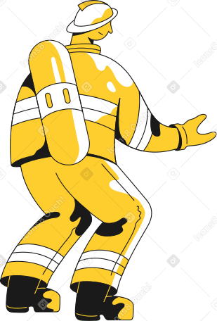 firefighter Illustration in PNG, SVG