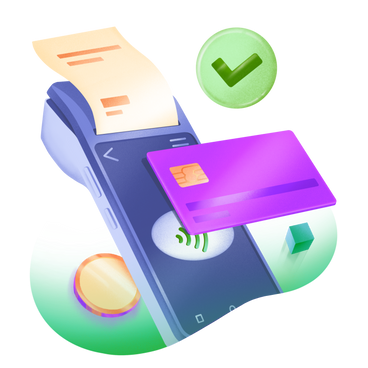 payment terminal with credit card and coin PNG, SVG