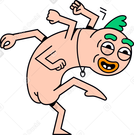 naked character with four arms Illustration in PNG, SVG