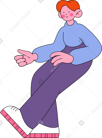 man sitting and holding something with both hands Illustration in PNG, SVG