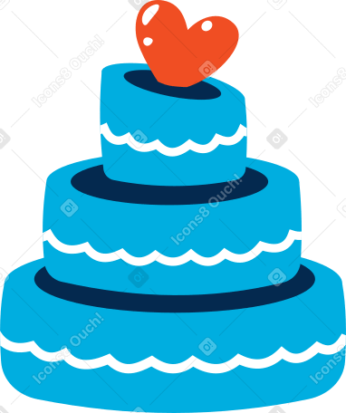 cake with heart PNG, SVG