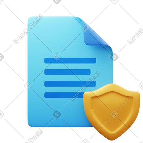 3D privacy policy PNG, SVG