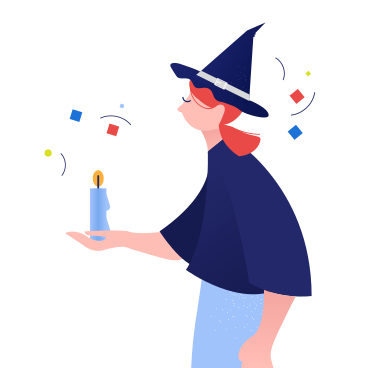 Witch with candle PNG, SVG