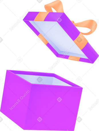 open box with a bow в PNG, SVG