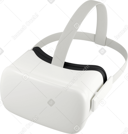 3D white vr headset top view Illustration in PNG, SVG